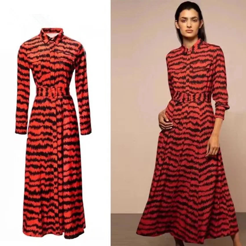 chemise robe rouge leopard