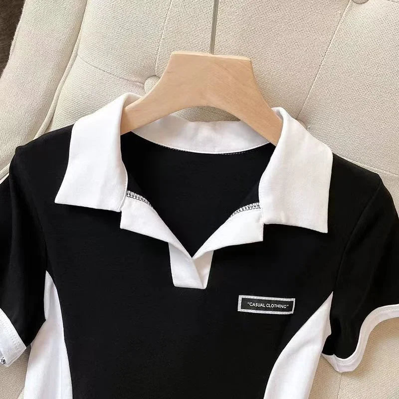 robe chemise à motifs noir et blanc