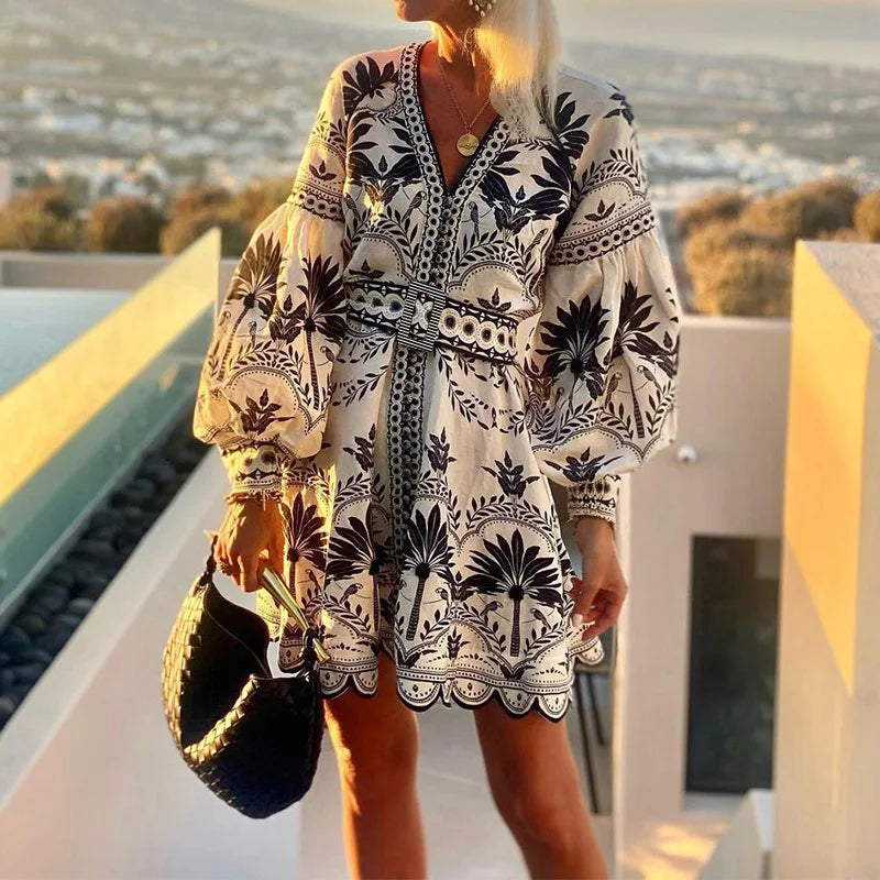 robe chemise courte bohème