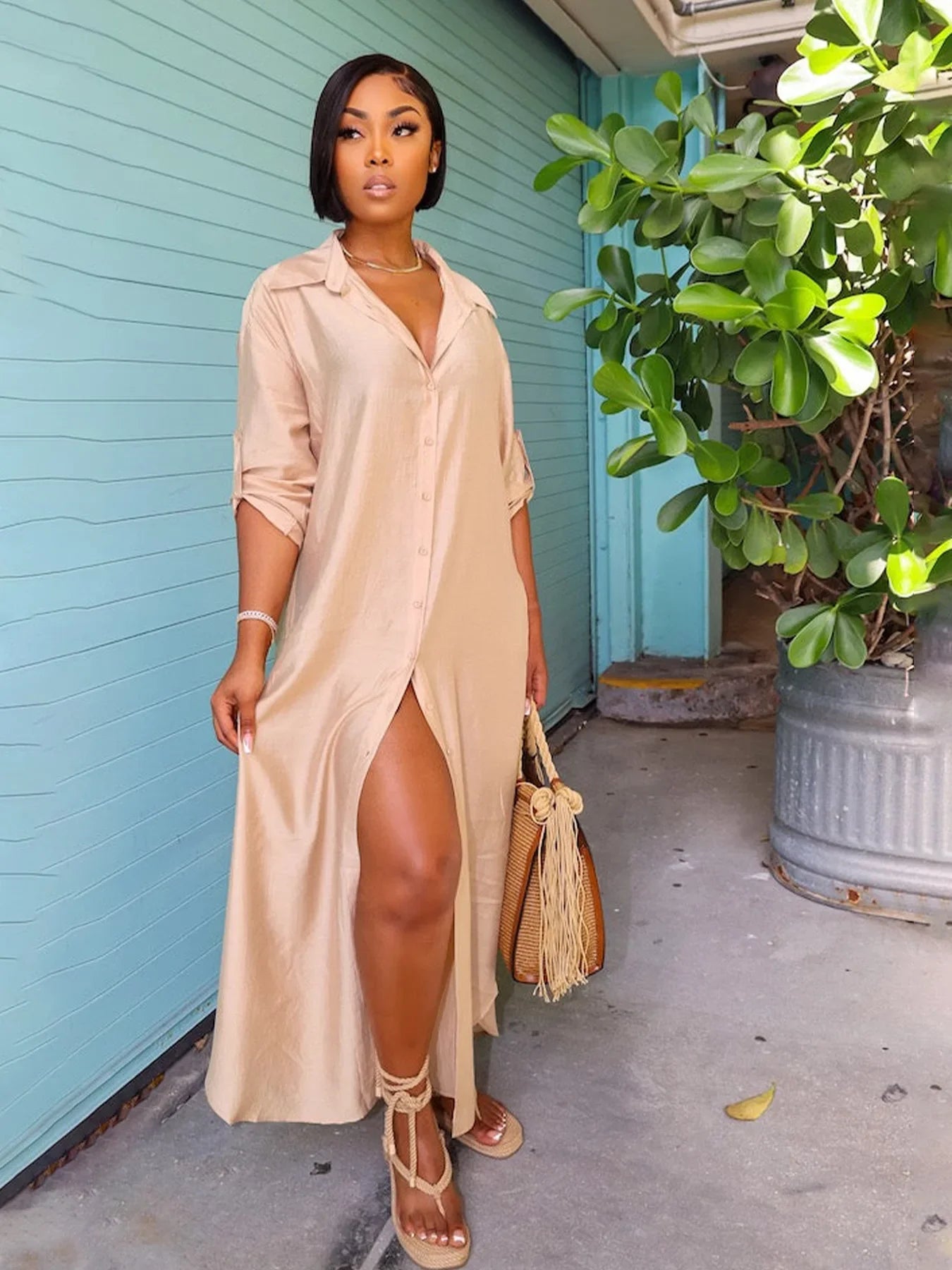 robe longue en satin