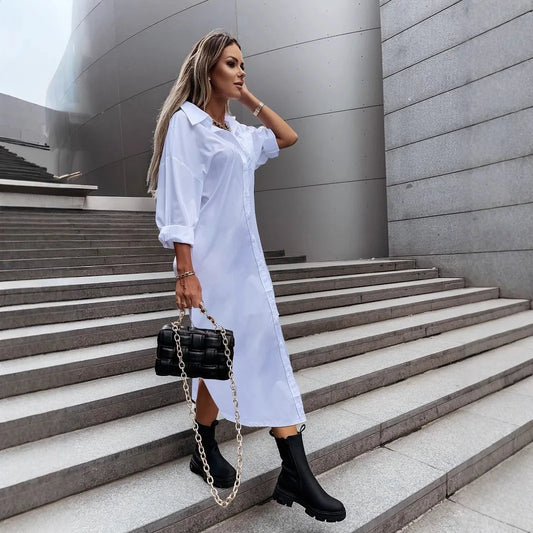 Robe Chemise Longue Blanche