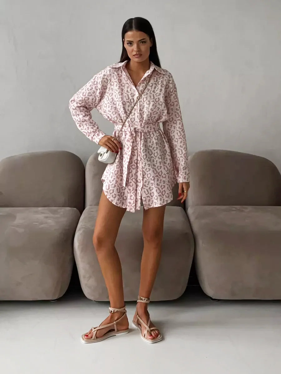 robe chemise mode leopard