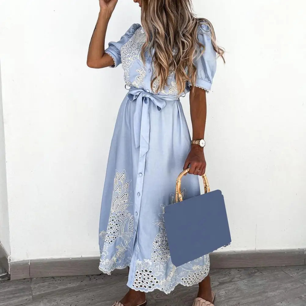 robe chemise longue broderie anglaise