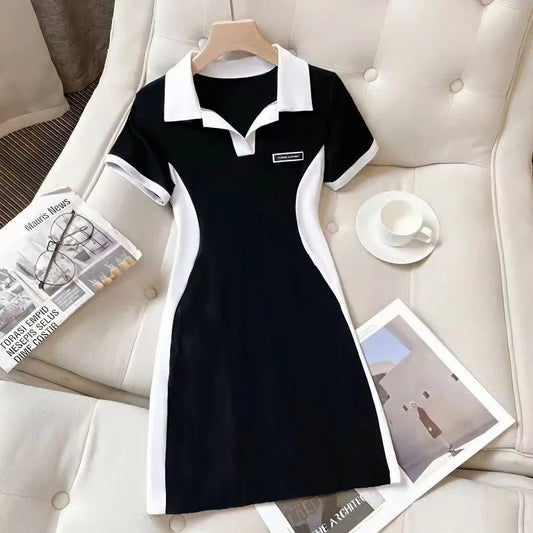 robe chemise noire et blanche