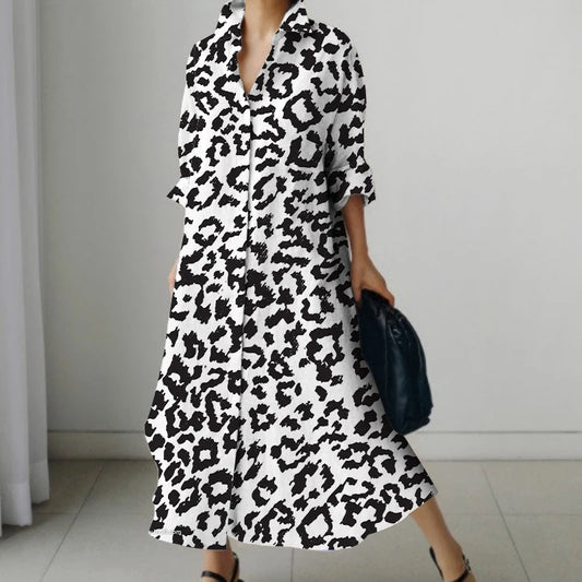 Robe Chemise Longue Oversize Léopard