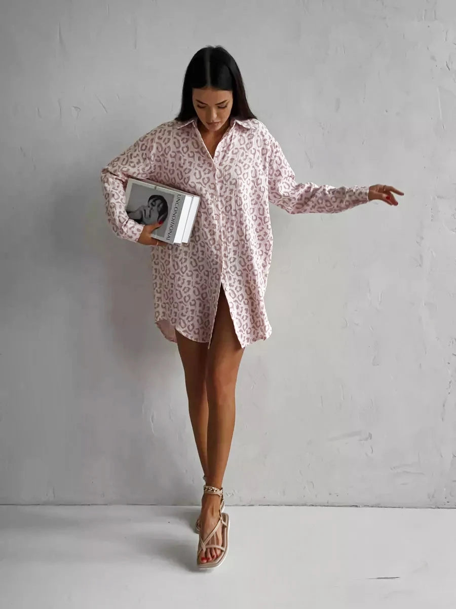 robe cintrée à motif leopard