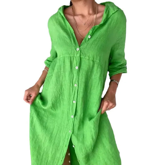 robe en lin verte élégante