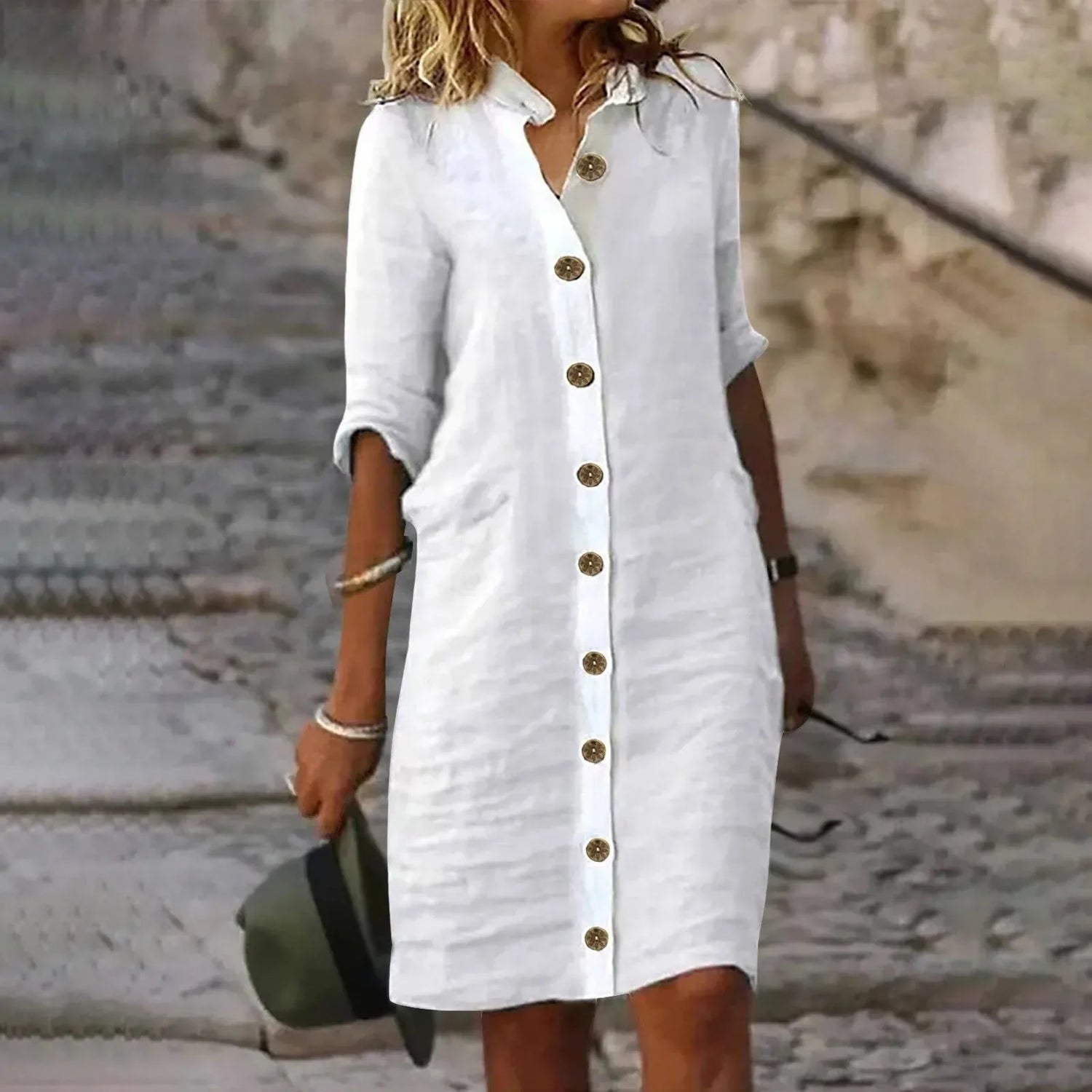 robe d'été chemise manches courtes