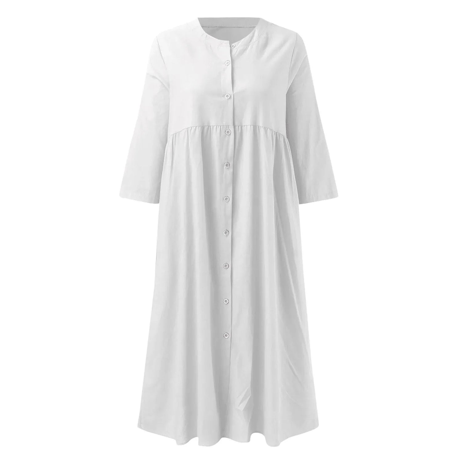 Robe Chemise Blanche Longue Classique