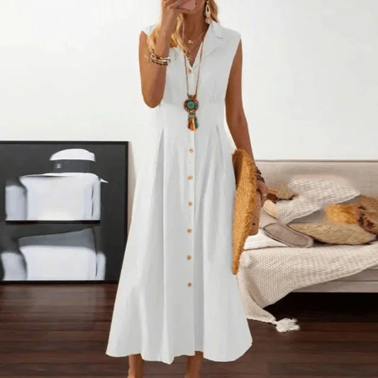 robe chemise blanche mi longue