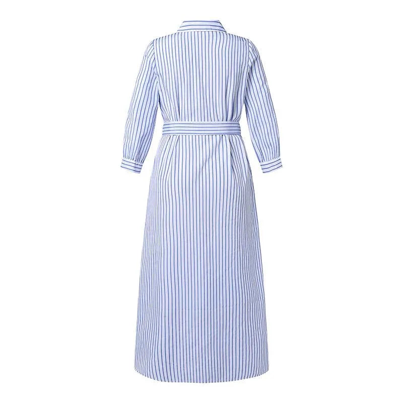 robe style chemise bleu et blanc