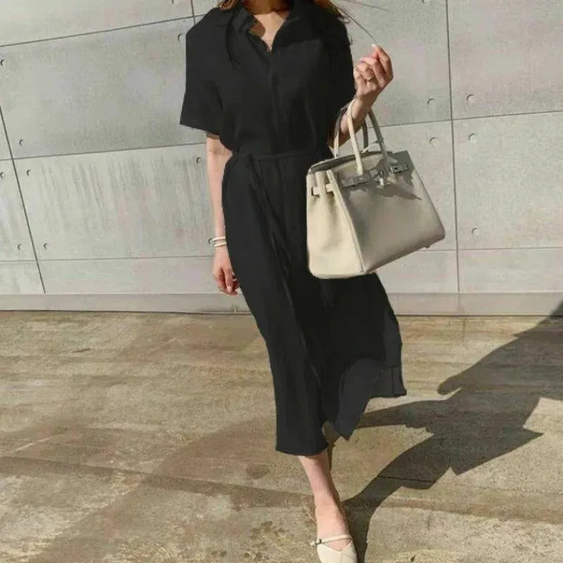 robe longue décontractée en lin