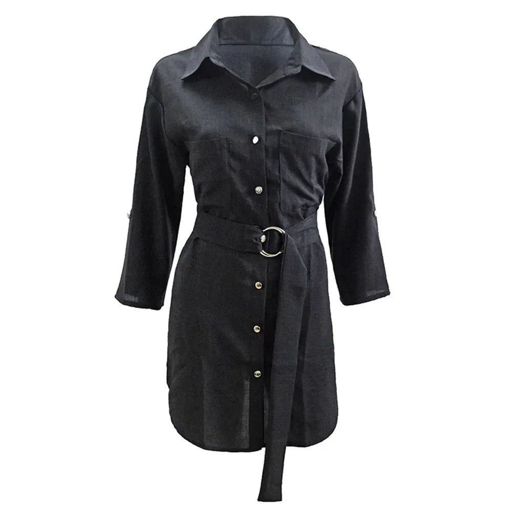 robe chemise noir élégante