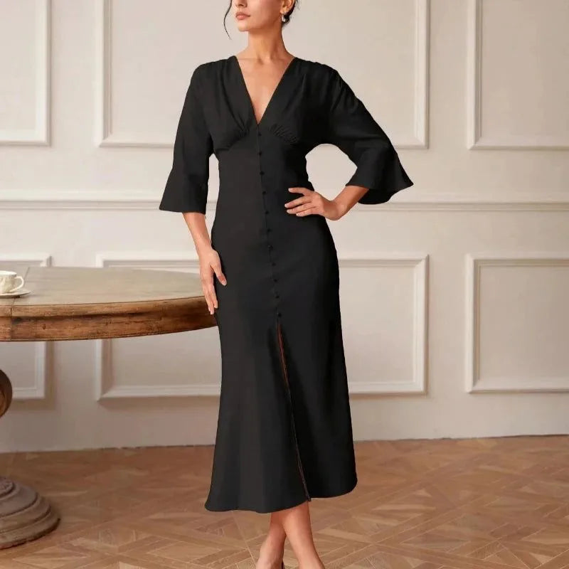 robe chemise noir élégante