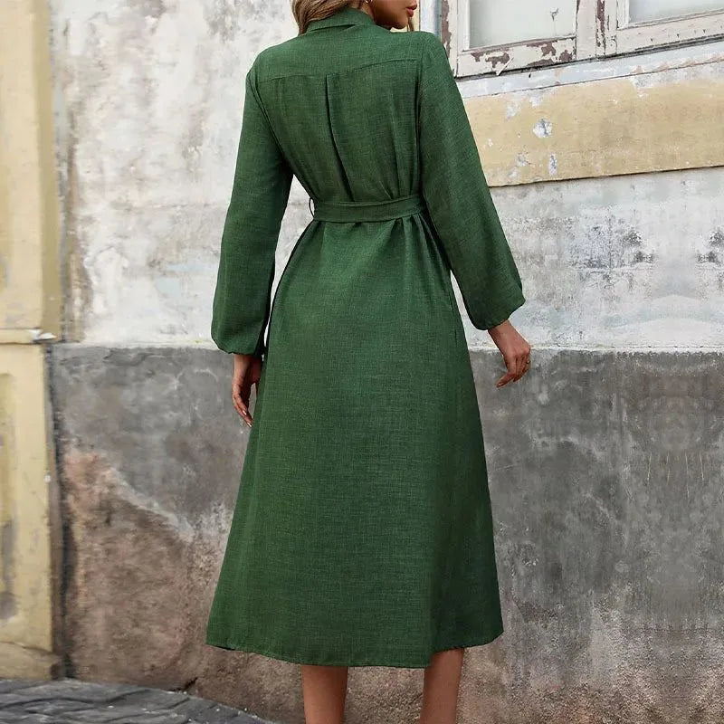 Robe Chemise Longue Verte