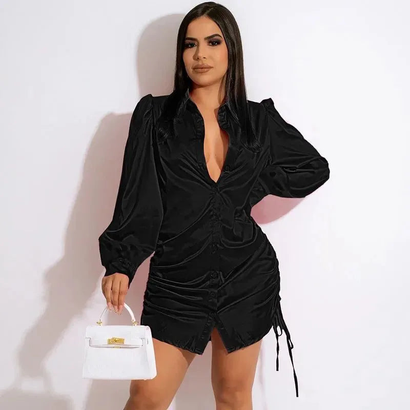modèle de robe chemise noire