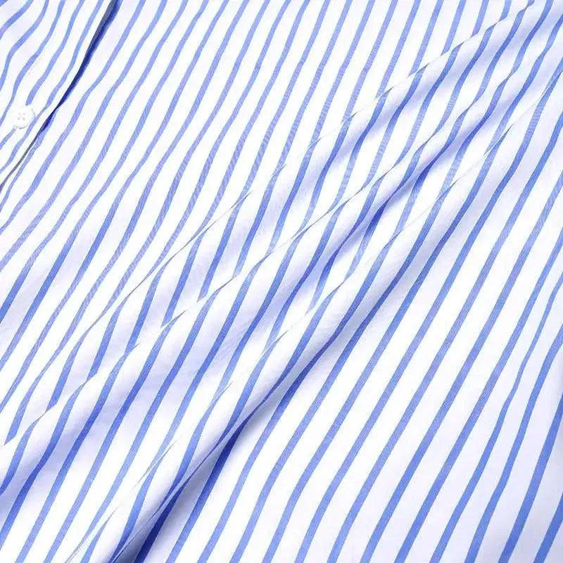 mode féminine robe chemise bleu blanc