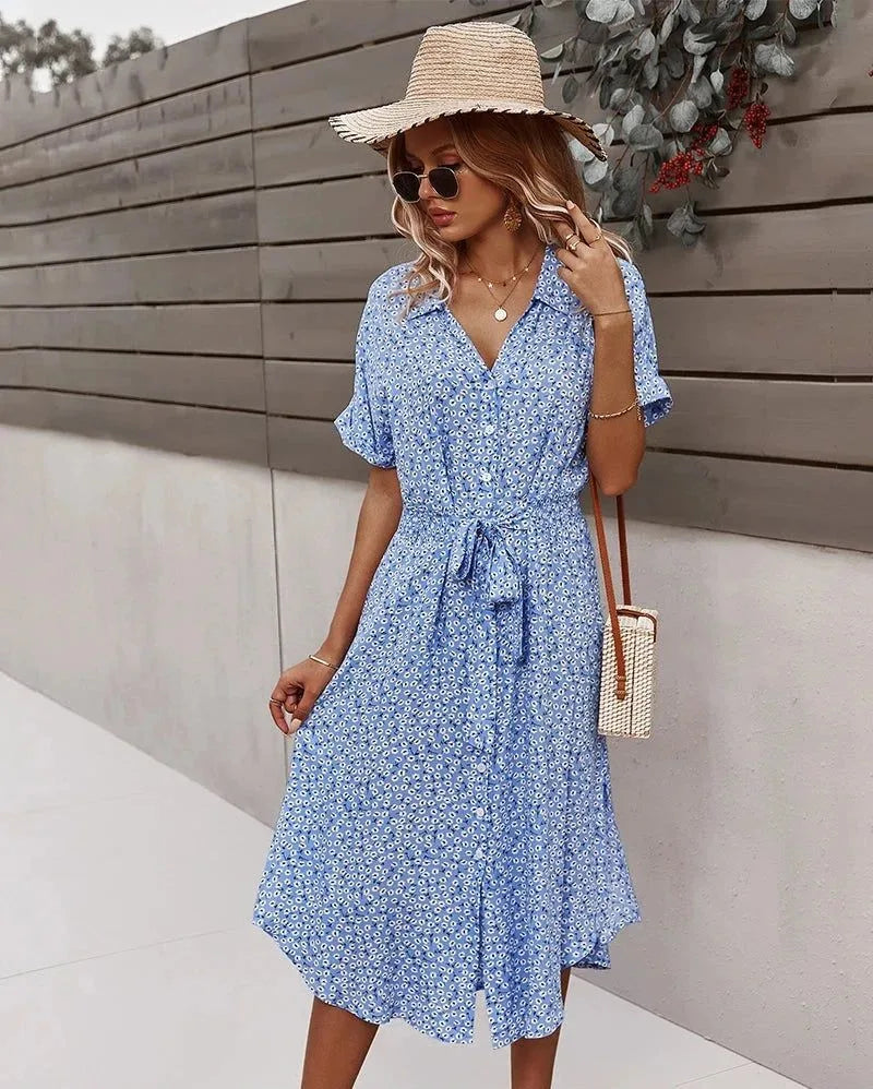 robe chemise à manches longues vintage